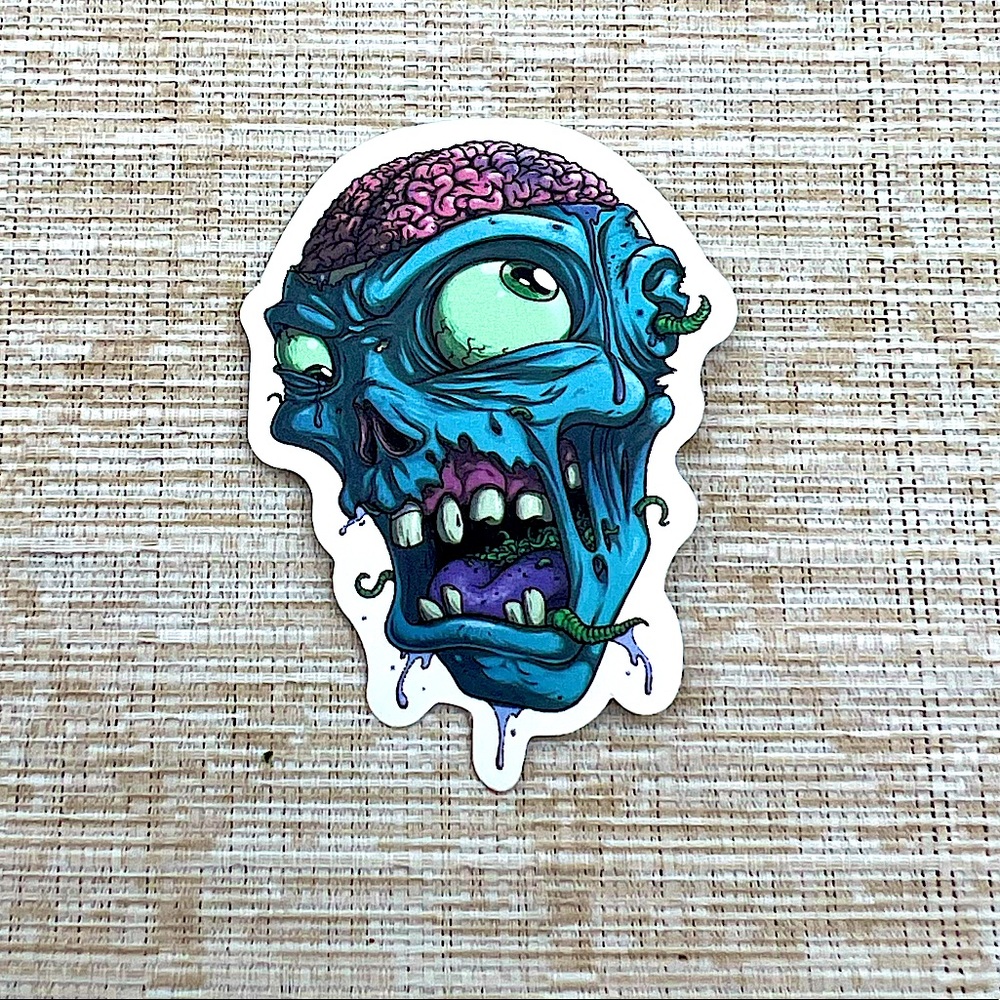 Brains Gross Grunge Horror Funky Single Decor Art Sticker